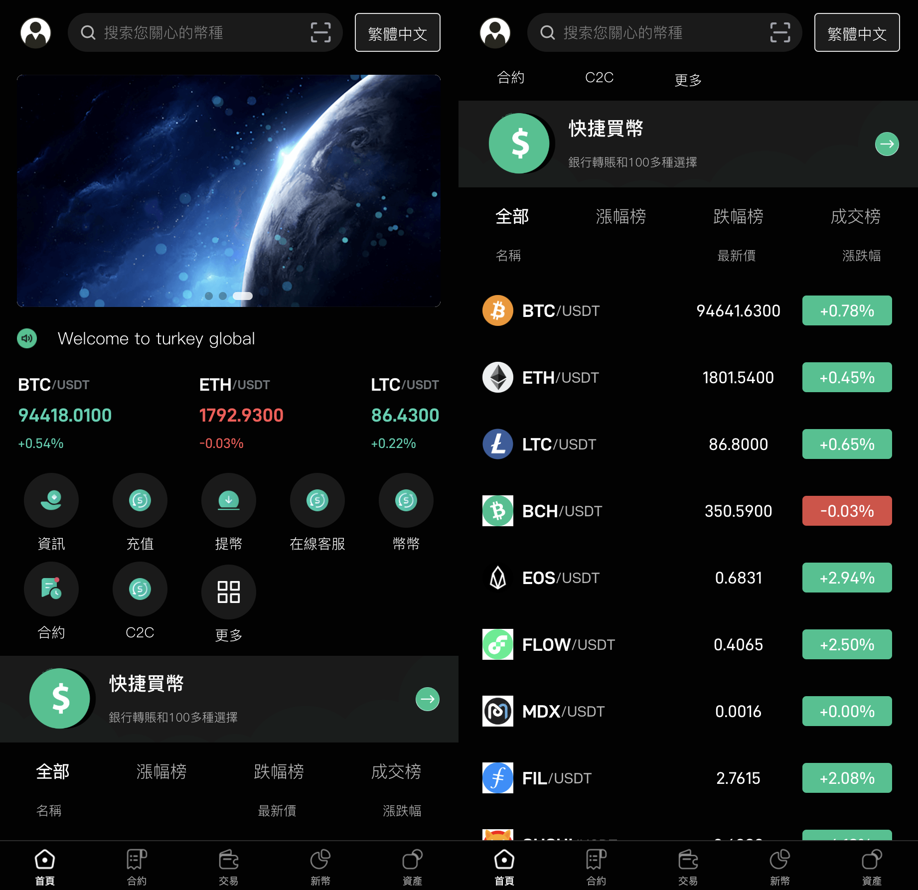 PHP九国语言交易所系统源码/秒合约交易源码/币币合约/c2c/质押投资 手机pc端均